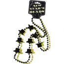 36" Silver, Gold, And Black Top Hat Bead Necklace