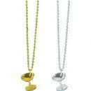36" Silver Champage Glass Bead Necklace