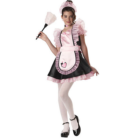 French Maid Color Black Pink White Size MLPreTeen